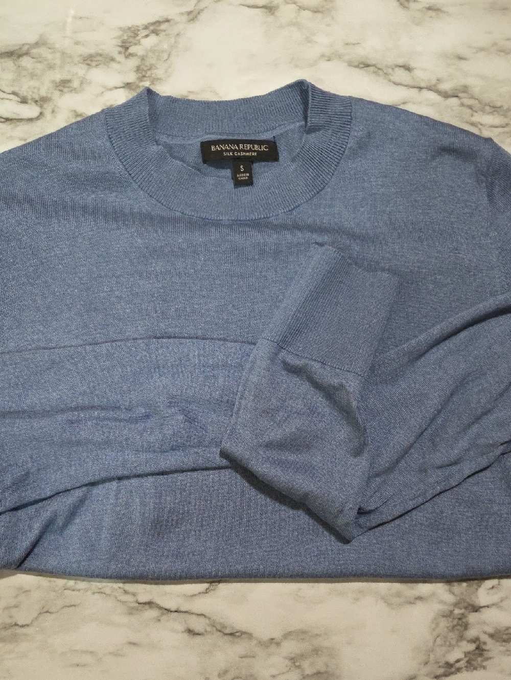 Banana Republic Womens Light Blue Silk-Cashmere Crewneck Sweater